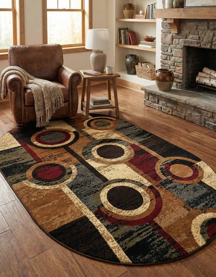 Detail image of 5' 3 x 8' Cafe Oval Rug