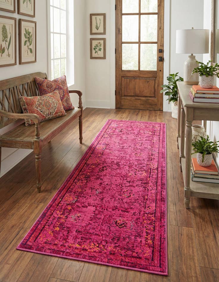 Detail image of 2' 2 x 6' 9 Washable Fleur Runner Rug