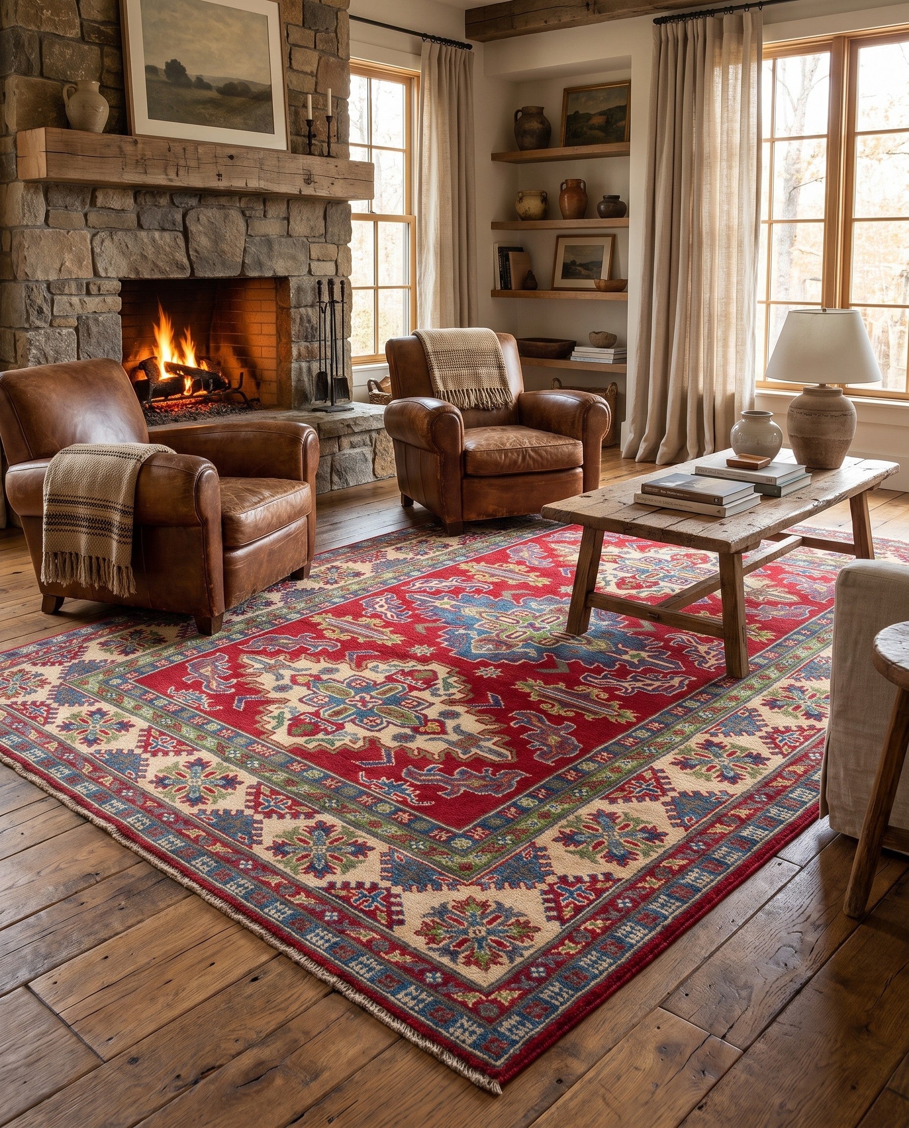 150cm x 215cm Hand Knotted Kazak Rug