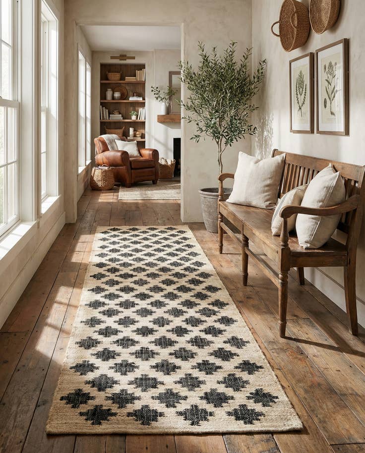 Detail image of 2' 7 x 10' Hand Woven Kala Handwoven Jute Runner Rug