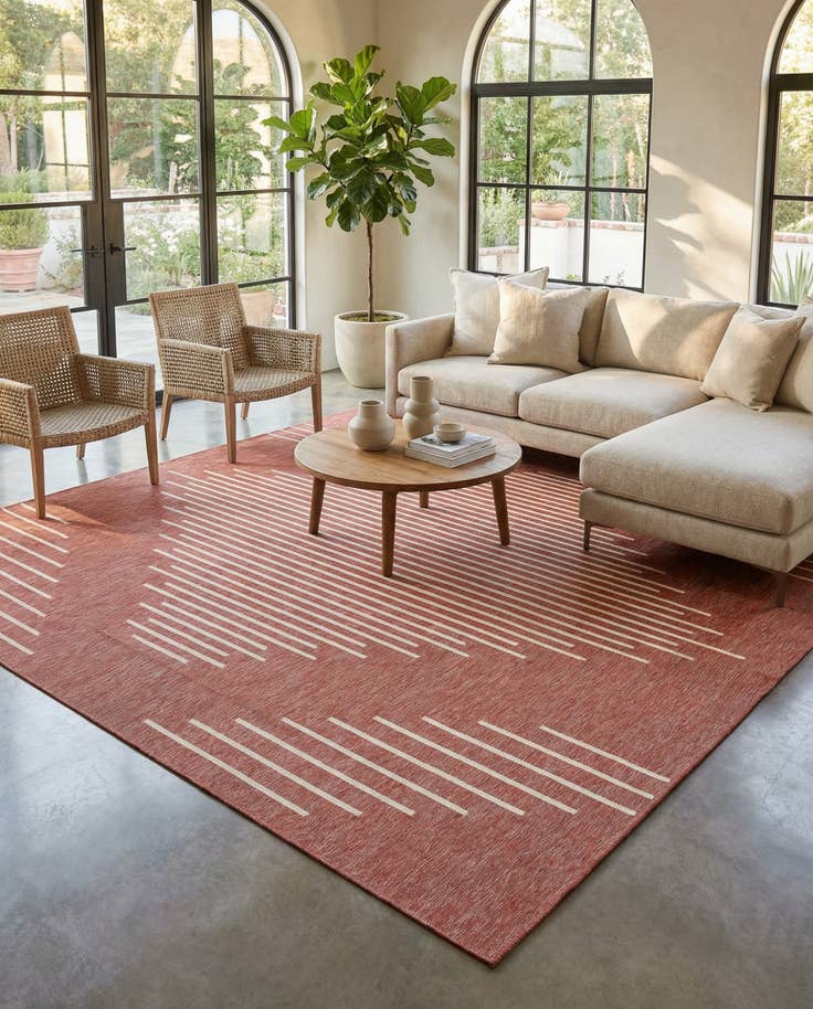 Detail image of 13' x 13' Easy-Clean Modern Indoor / Outdoor Square Rug