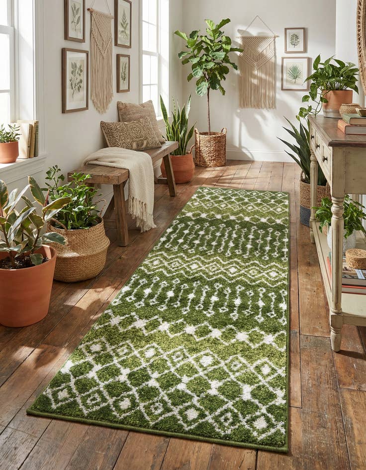 Detail image of 2' x 5' 3 Moroccan Trellis Runner Rug