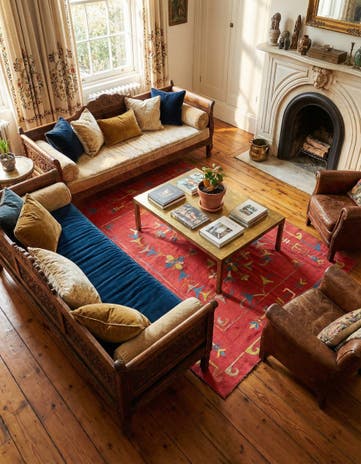 5' 6 x 6' 10 Hand Woven Kilim Suzani Wool Square Rug