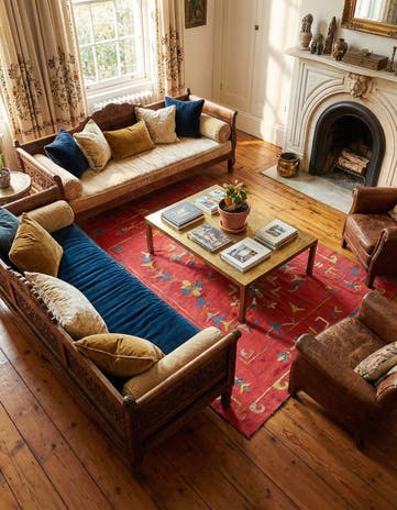 5' 6 x 6' 10 Hand Woven Kilim Suzani Wool Square Rug