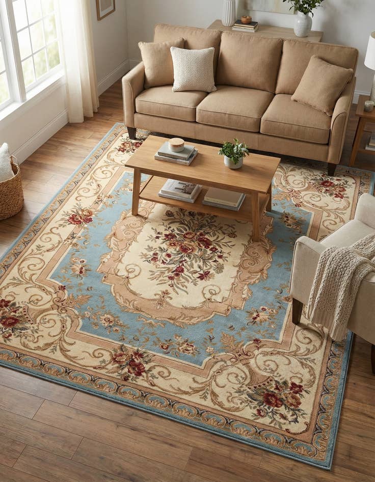 Detail image of 7' 10 x 10' Classic Aubusson Rug