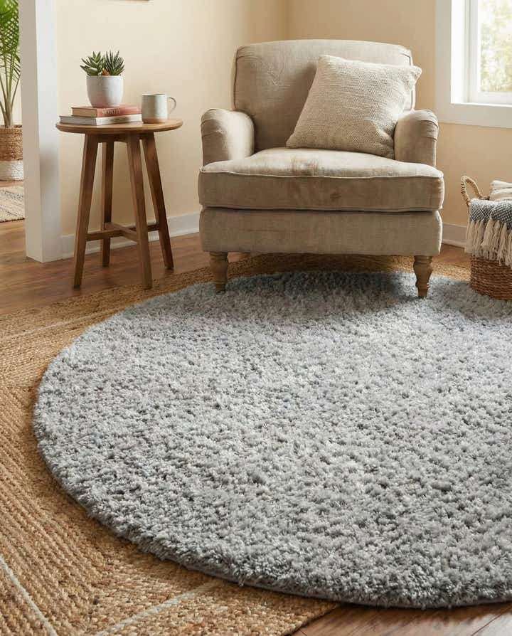 4' x 4' Zermatt Shag Round Rug