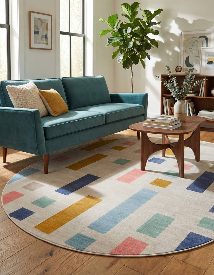 Detail image of 8' x 10' Lotus Oval Rug