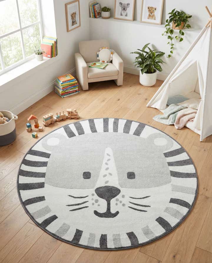 240cm x 240cm Cat Whimsy Kids Tapis Rond