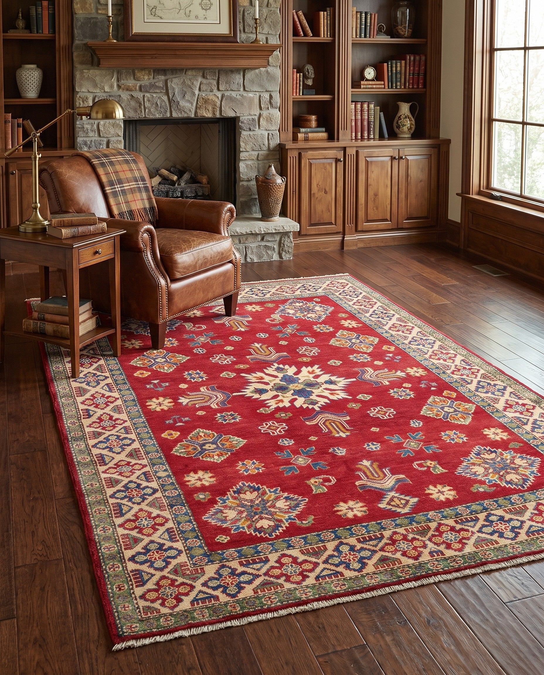 Detail image 3 of 10: 4' 10 x 6' 10 Hand Knotted Kazak Rug
