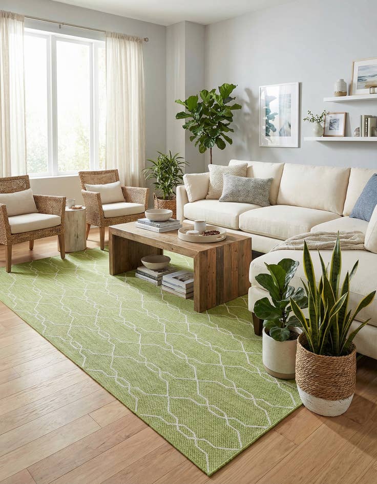 Detail image of 9' x 12'  Washable Trellis Indoor / Outdoor Rug