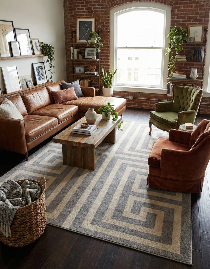 Detail image of 9' x 12' Greek Key Rug