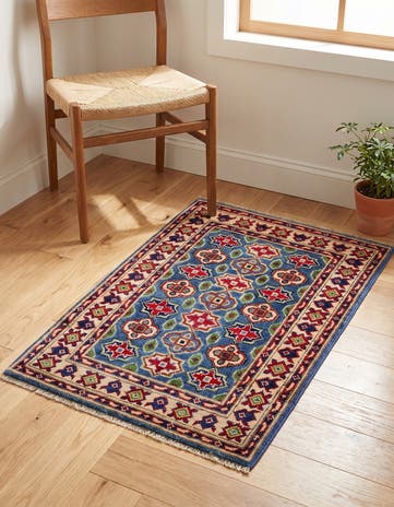 2' x 3' 1 Hand Knotted Kazak Rug
