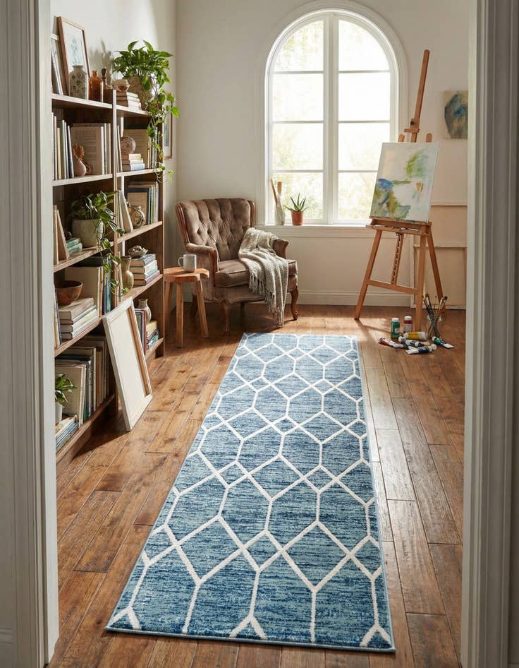 Detail image of 3' x 10' Lattice Trellis Runner Rug