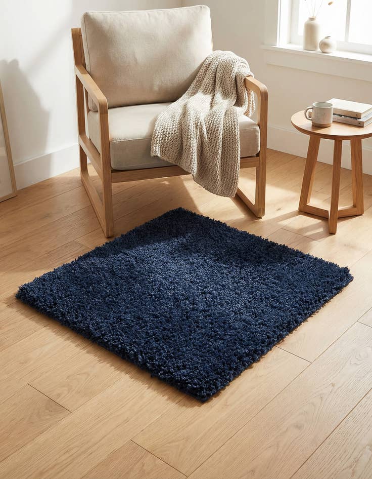 Detail image of 3' x 3' Solid Shag Square Rug