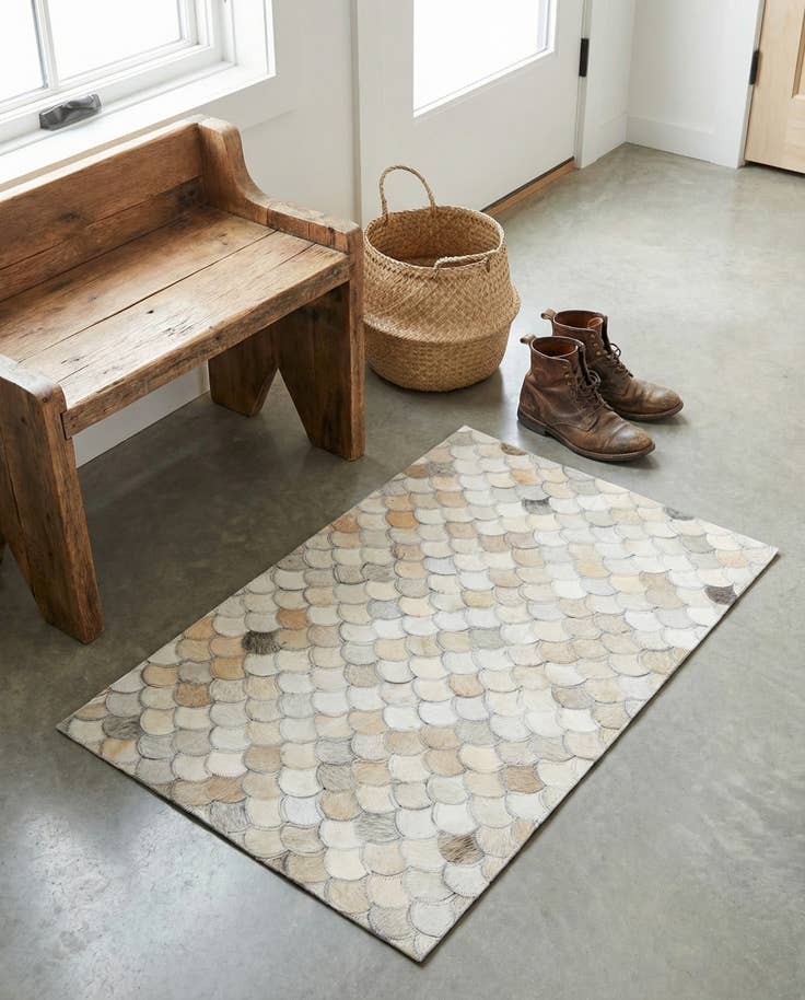 Detail image of 2' x 3' 1 Cowhide Leather Rug