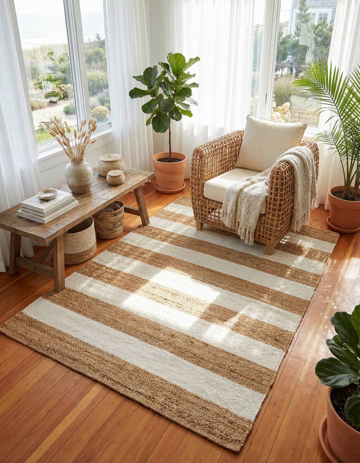 Detail image of 4' 1 x 6' 1 Hand Woven Jill Zarin Hamptons Rug