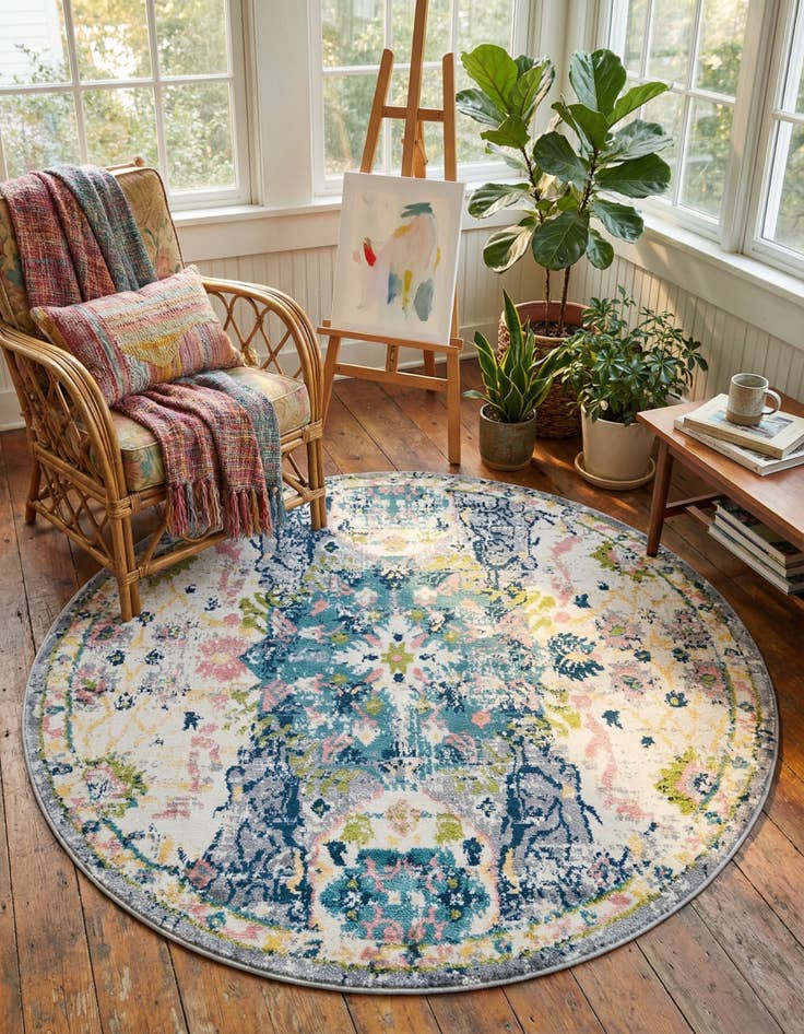 Detail image of 5' x 5' Charleston Round Rug