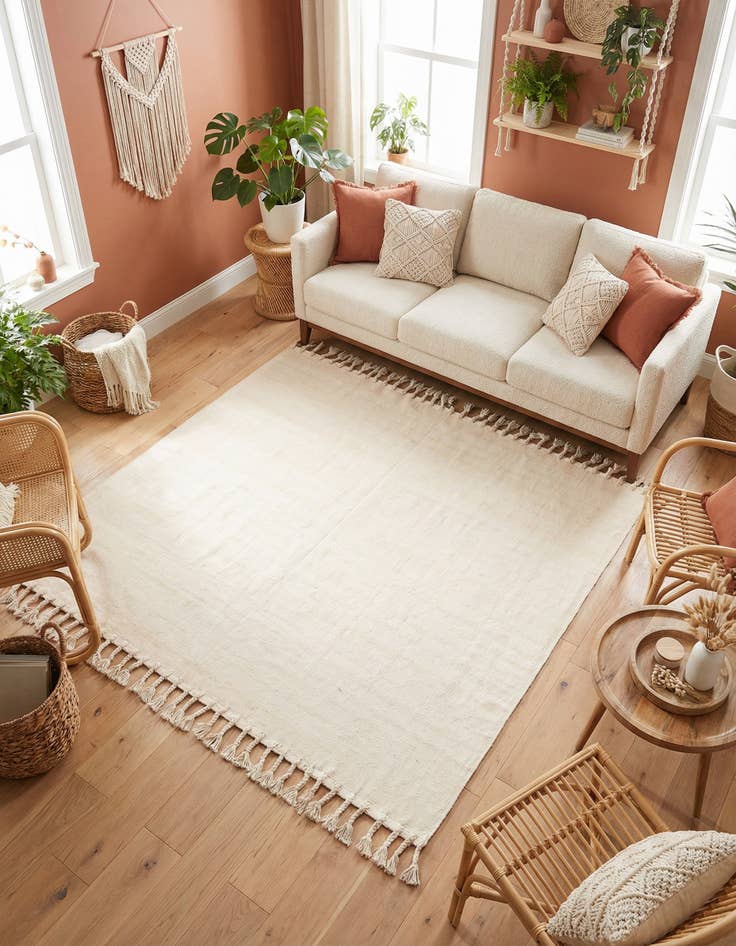 Detail image of 7' 1 x 7' 1  Hand Woven Chindi Cotton Square Rug