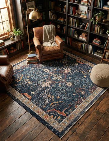 Navy Blue Lola Square Rug