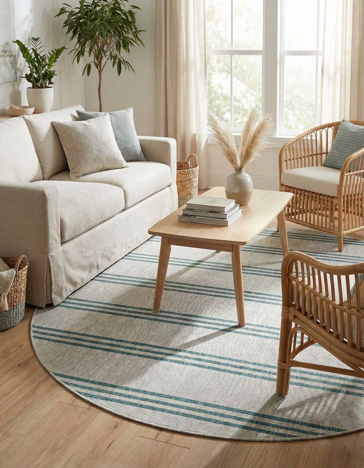 Detail image of 6' 7 x 6' 7 Washable Jill Zarin Anguilla Indoor / Outdoor Round Rug