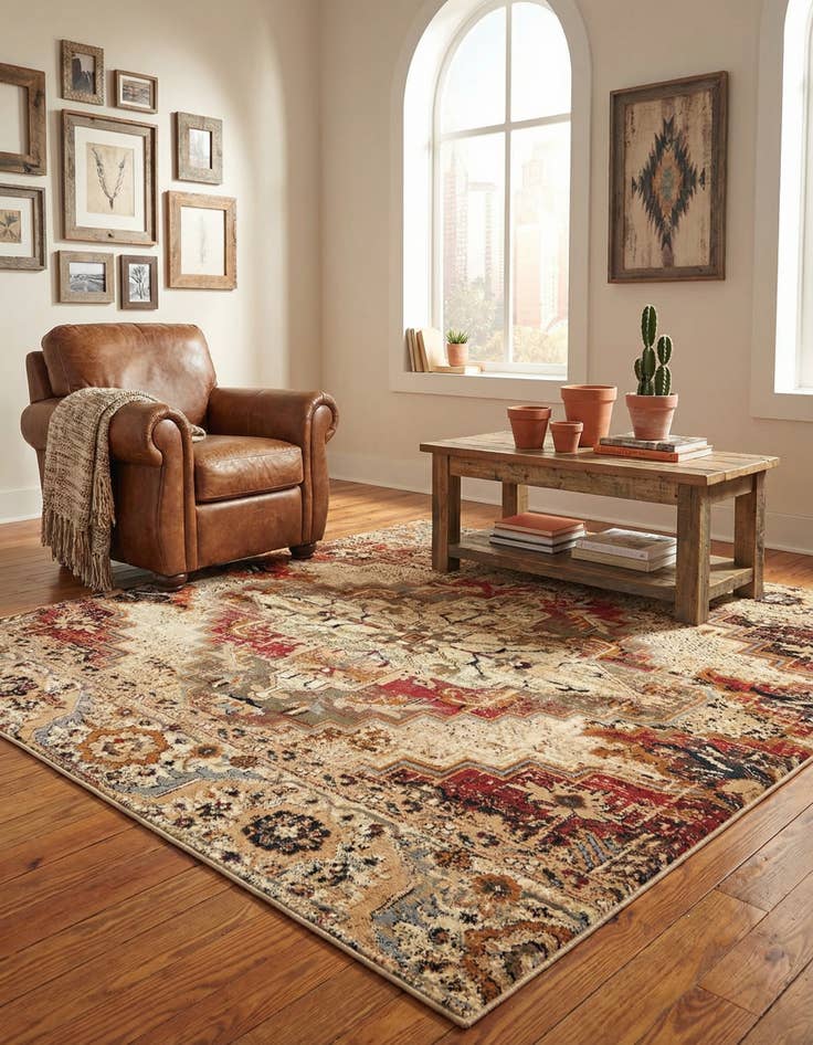 Detail image of 7' 10 x 7' 10 Saturn Square Rug