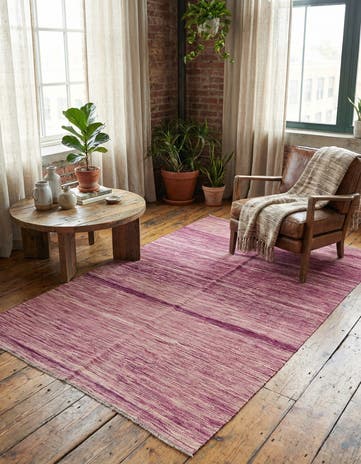 4' x 6' 3 Hand Woven Kilim Modern Wool Rug