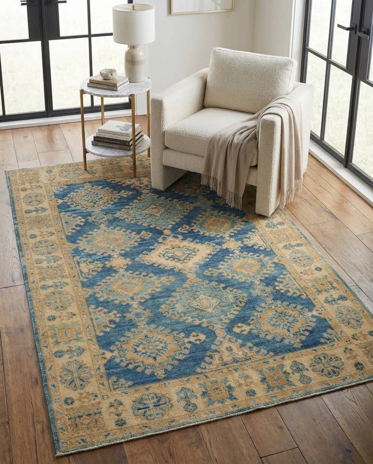 Detail image of 4' 1 x 5' 11 Hand Knotted Oushak Wool Rug