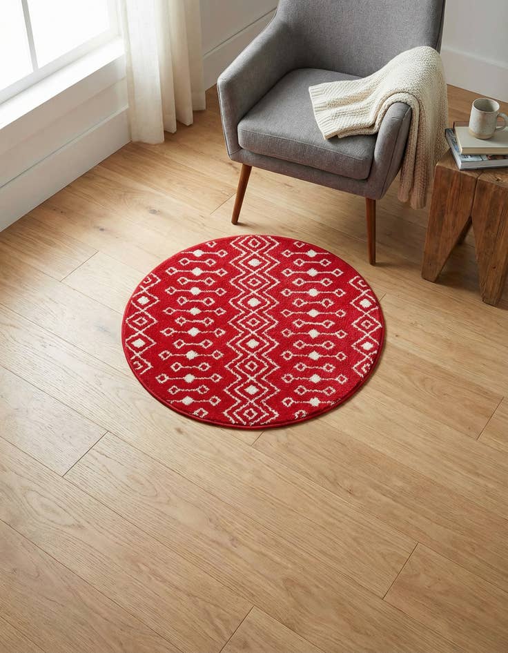 Detail image of 3' 3 x 3' 3 Moroccan Trellis Round Rug