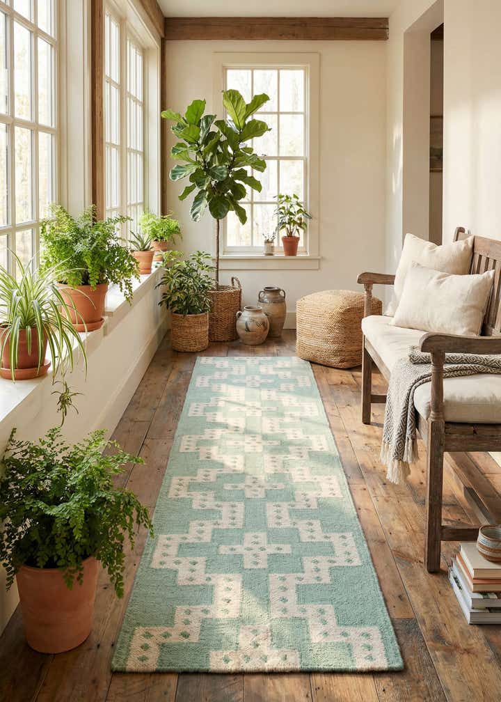2' 7 x 12' Hand Woven Kilim Wool Runner Rug