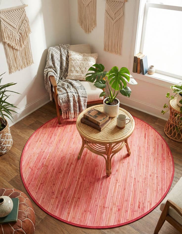 Detail image of 5' 3 x 5' 3 Bamboo Round Rug