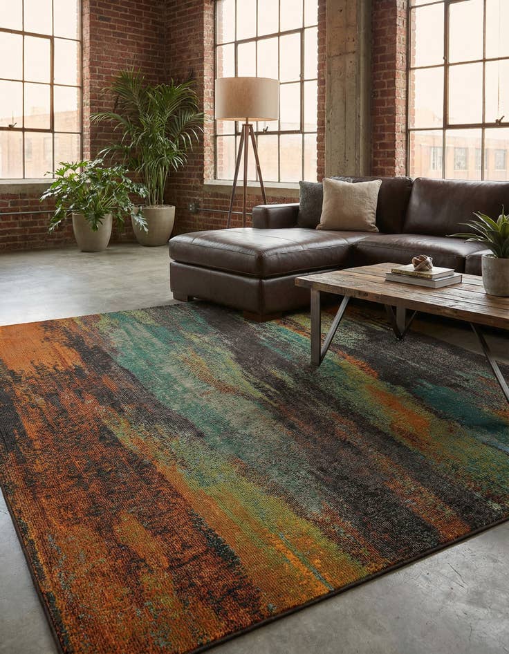 Detail image of 8' x 8'  Washable Barcelona Square Rug