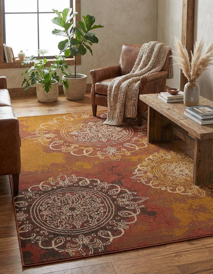Detail image of 5' 3 x 8' Easy-Clean Modern Indoor / Outdoor Rug