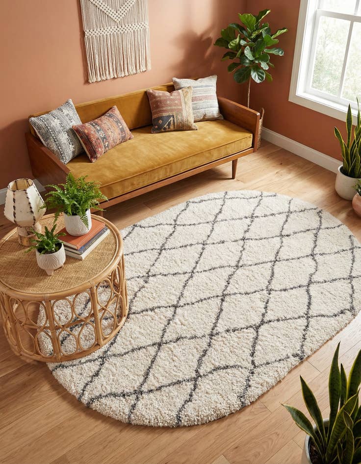 Detail image of 5' 3 x 8' Marrakesh Shag Oval Rug