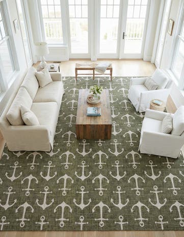 13' x 13' Easy-Clean Coastal Indoor / Outdoor Square Rug