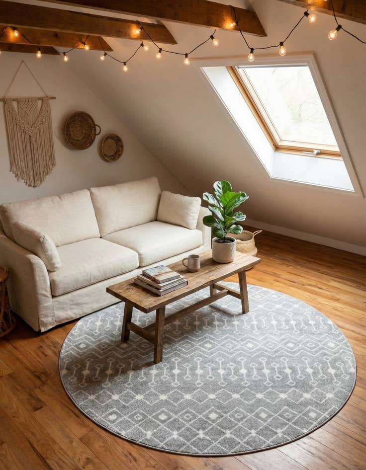 Detail image of 7' 10 x 7' 10 Moroccan Trellis Round Rug