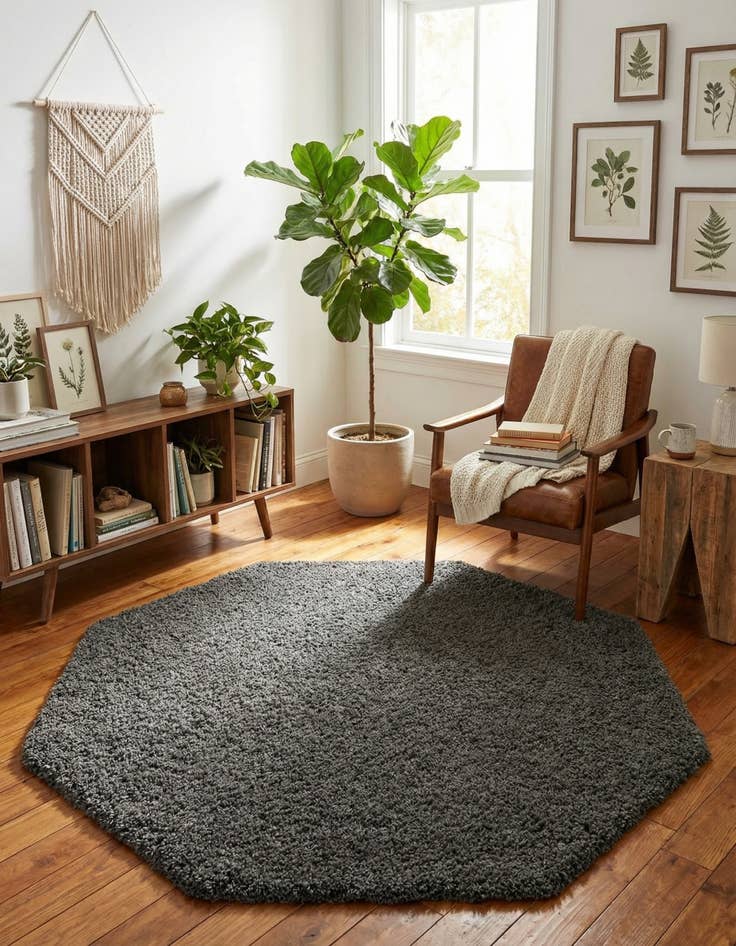 Detail image of 6' x 6' Everyday Shag Octagon Rug