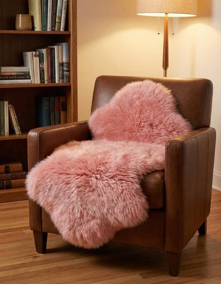 Detail image of 1' 10 x 3' Natural Sheepskin Freeform Rug