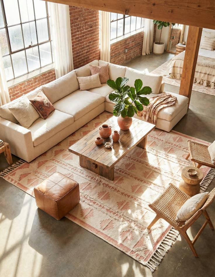 Detail image of 10' x 10' Hand Woven Arizona Wool Square Rug