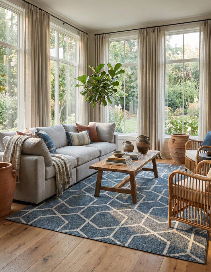 Detail image of  7' 10 x 10' Eco Trellis Rug