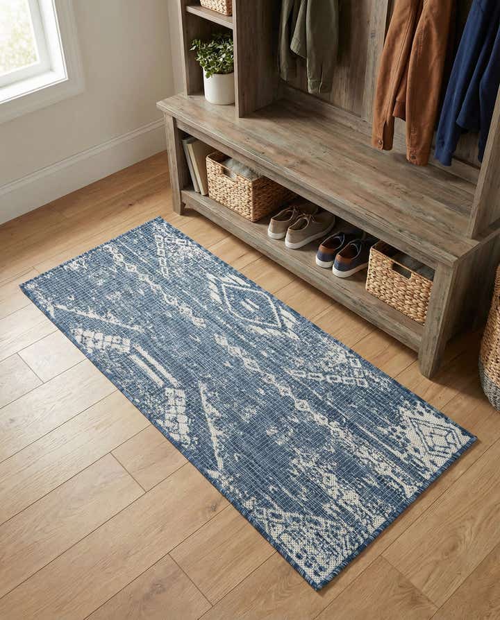 2' x 4' Easy-Clean Bohemian Indoor / Outdoor Runner Rug