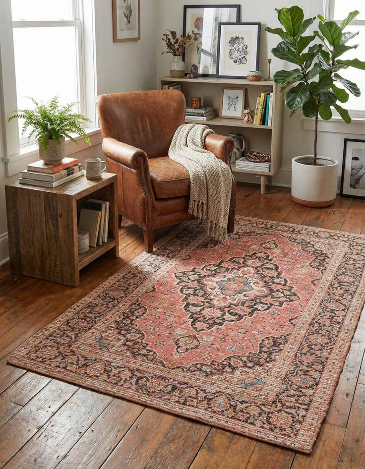 Detail image of 4' 1 x 6' 1 Chenille Jute Rug