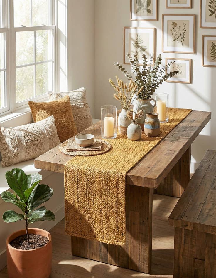 Detail image of 1' 2 x 8'  Hand Braided Jute Table Runner Rug