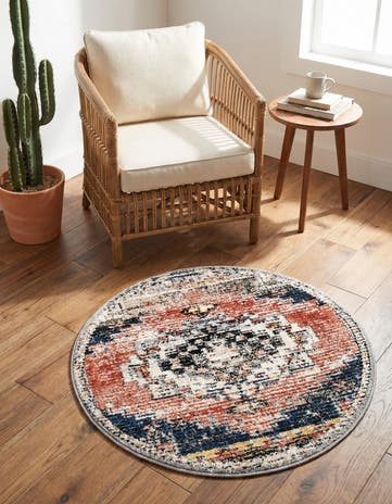 Rust Red Tucson Round Rug