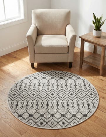 3' x 3' Easy-Clean Lattice Indoor / Outdoor Round Rug