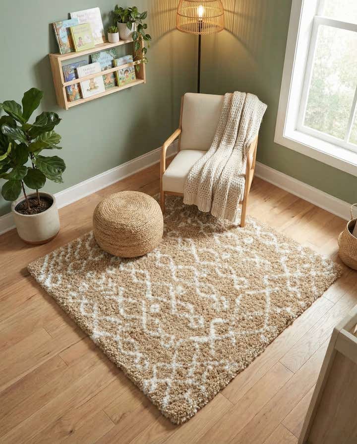 4' x 4' Moroccan Shag Square Rug