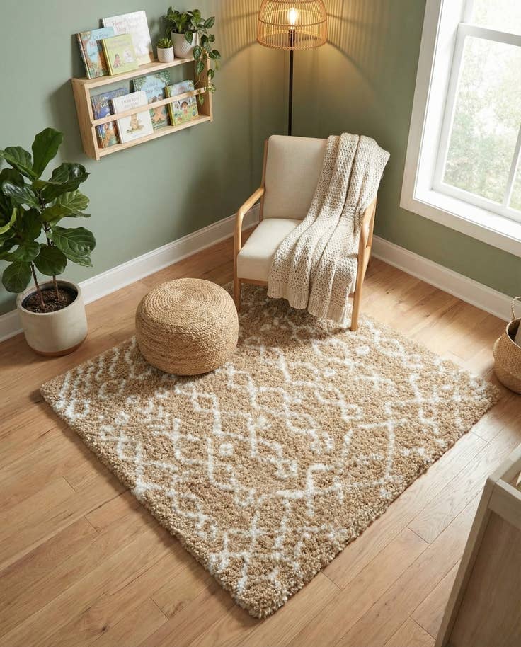 Detail image of 4' x 4' Moroccan Shag Square Rug