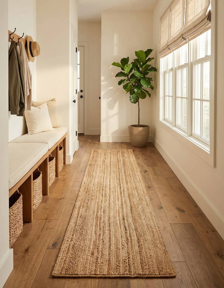 Detail image of 2' 7 x 13'  Hand Braided Jute Luxe Runner Rug