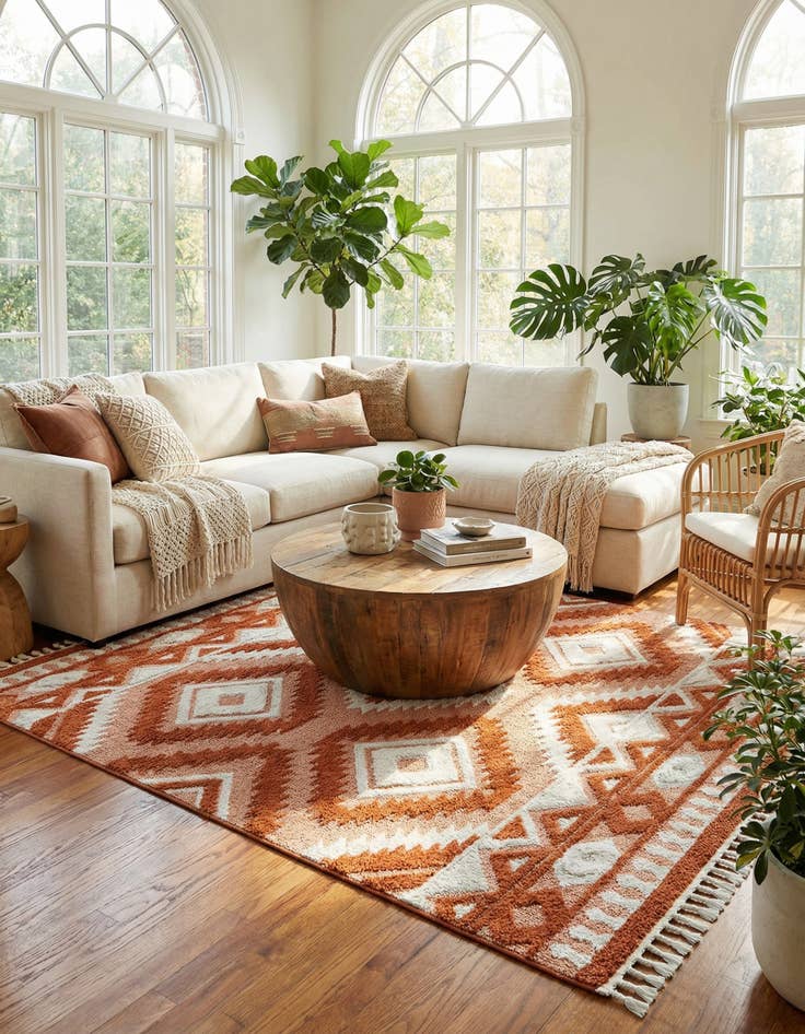 Detail image of  7' 10 x 7' 10 Boho Square Rug