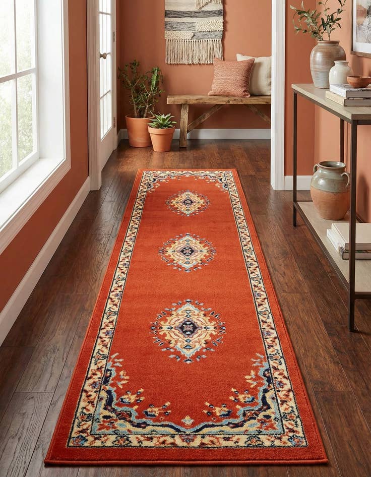 Detail image of 2' x 8' 2 Mashad Design Runner Rug