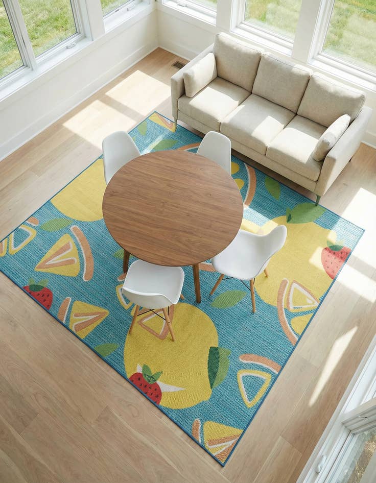 Detail image of 7' 10 x 7' 10  Washable Baja Indoor / Outdoor Square Rug